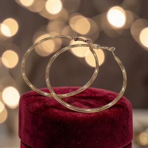 Plunder Gold Textured Hoop Earrings